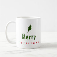 "Merry Christmas" Snowy Holly Leaf Red & Green