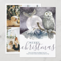 Merry Christmas Snowy Owl Personalised