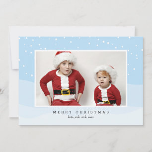 Merry Christmas Snowy Photo Card for the Holidays