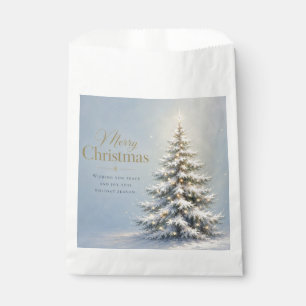 Merry Christmas Snowy Pine Tree Favour Bags