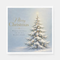 Merry Christmas Snowy Pine Tree