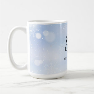 Merry Christmas Snowy Sky Personalised Coffee Mug
