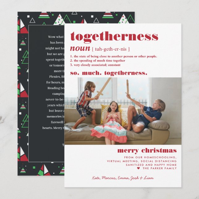 Merry Christmas | So Much Togetherness Definition Holiday Card (Front/Back)