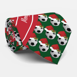 Merry Christmas Soccer Ball Tie