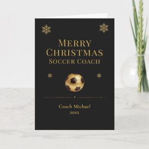 Merry Christmas Soccer Coach Personalized Holiday Card