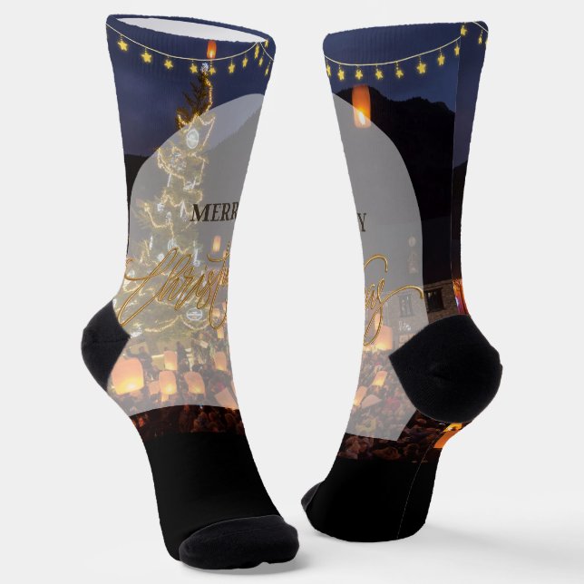 Merry Christmas Socks (Angled)