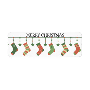 Merry Christmas Socks hanging seasonal garland 