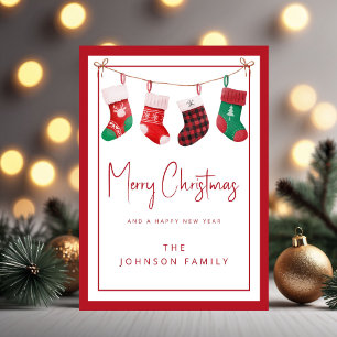 Merry Christmas Socks Holiday Card