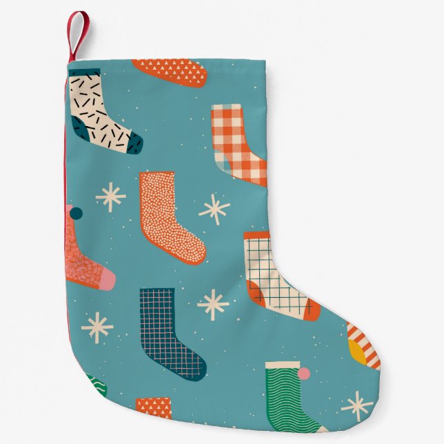 Merry Christmas socks pattern in illustration. (Front)
