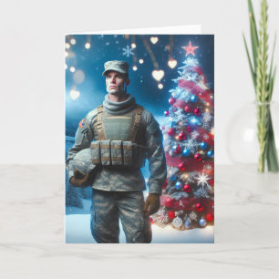 Merry Christmas Soldier -  Folded Greeting Card