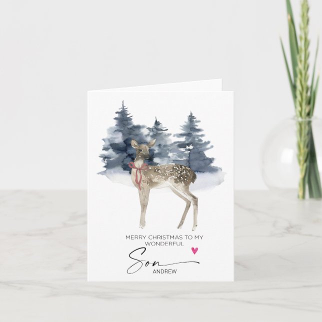 Merry Christmas Son from Mother Mum Dad Parents Card (Front)