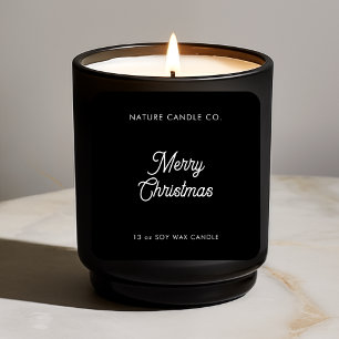 Merry Christmas Soy Candle   Classic Minimalist  Square Sticker