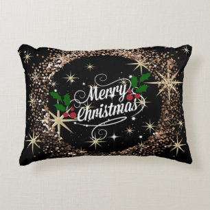 Merry Christmas, sparkle and glisten Decorative Cushion