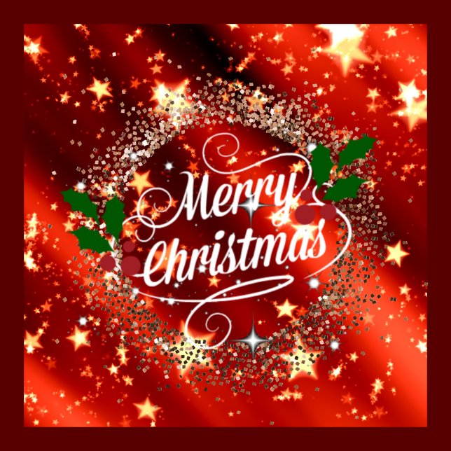 Merry Christmas sparkle and glitter 10 Cm Round Badge (Creator Uploaded)