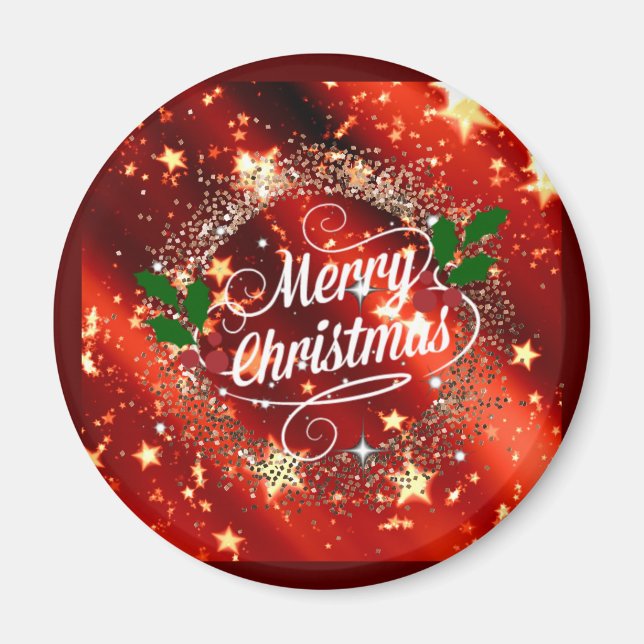 Merry Christmas, sparkle and glitter  Magnet (Front)