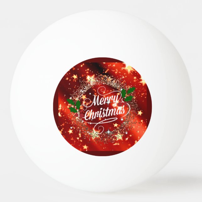 Merry Christmas sparkle and glitter Ping Pong Ball (Front)