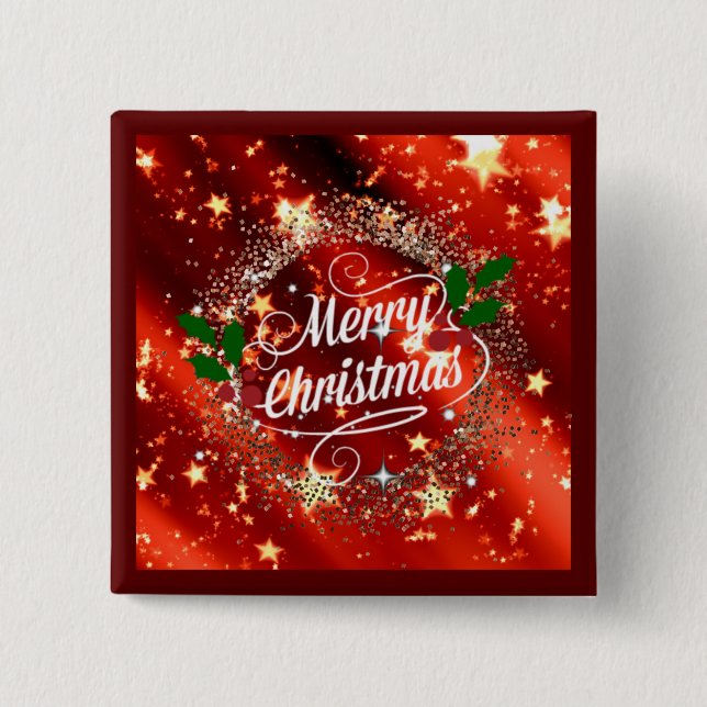 Merry Christmas sparkle and shine 15 Cm Square Badge (Front)