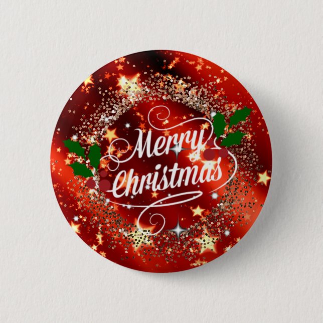 Merry Christmas sparkle and shine 6 Cm Round Badge (Front)