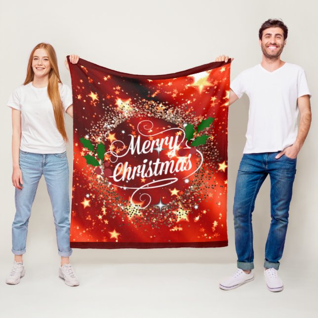 Merry Christmas sparkle and shine Fleece Blanket (In Situ)