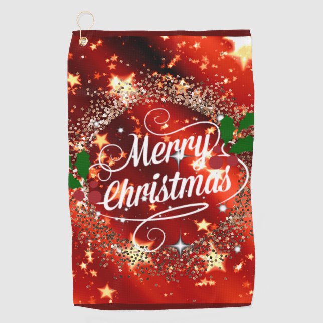 Merry Christmas, sparkle and shine, Golf Towel (Front)