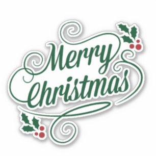 Merry Christmas sparkle and shine green text