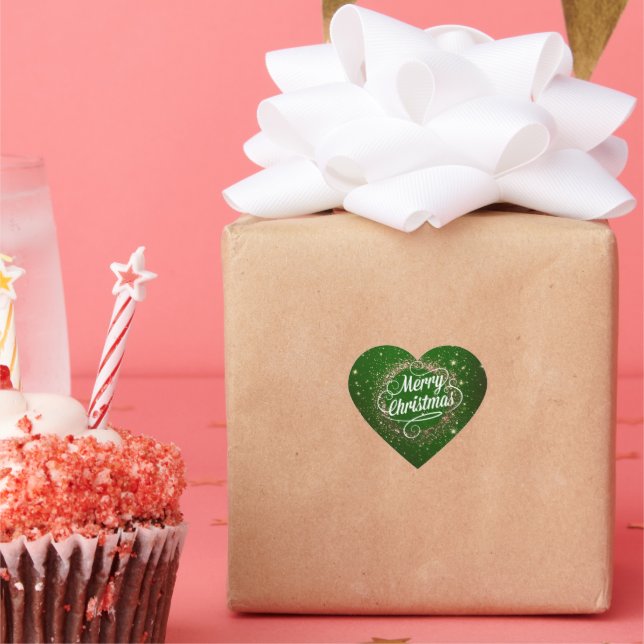 Merry Christmas sparkle and shine Heart Sticker (Party)