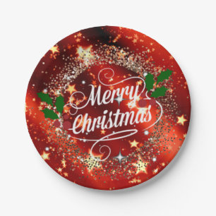 Merry Christmas sparkle and shine Paper Plate