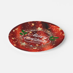 Merry Christmas sparkle and shine Paper Plate