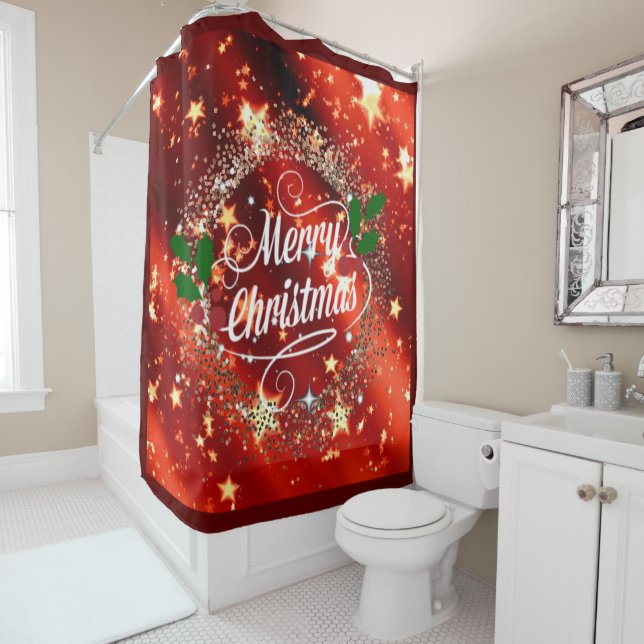 Merry Christmas sparkle and shine Shower Curtain (In Situ)