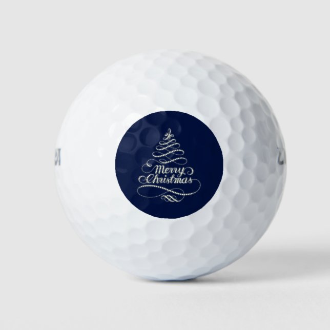 Merry Christmas Sparkle Golf Balls (Front)