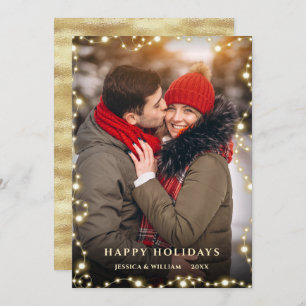 Merry Christmas Sparkle Lights PHOTO Greeting Holiday Card