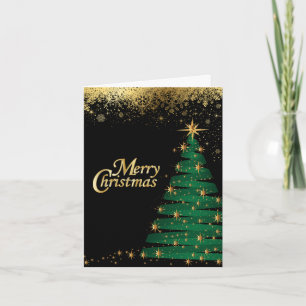 Merry Christmas Sparkle Tree Holiday Card