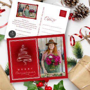 Merry Christmas Sparkling Christmas Tree Business Holiday Postcard