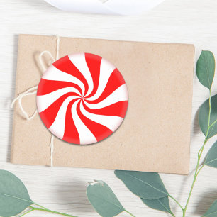 Merry Christmas Spearmint swirl peppermint Candy Classic Round Sticker
