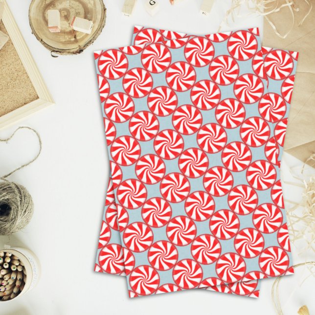 Merry Christmas Spearmint swirl peppermint Candy Tissue Paper (Merry Christmas Spearmint swirl peppermint Candy Tissue Paper)