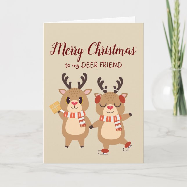 Merry Christmas Special DEER  Friend Best Gift  Holiday Card (Front)