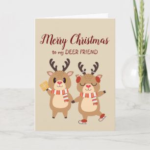 Merry Christmas Special DEER  Friend Best Gift  Holiday Card