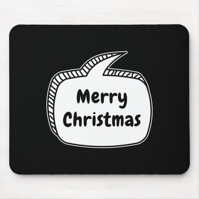 Merry Christmas Speech Bubble  Mouse Mat (Front)