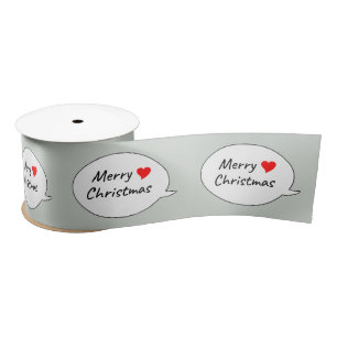 Merry Christmas Speech Bubble Satin Ribbon