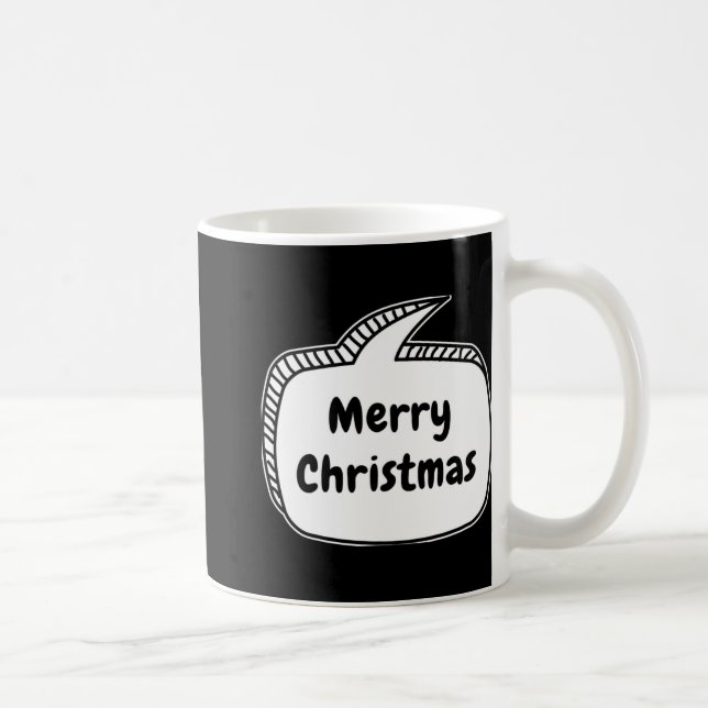 Merry Christmas Speech Bubble T Shirt  Coffee Mug (Right)