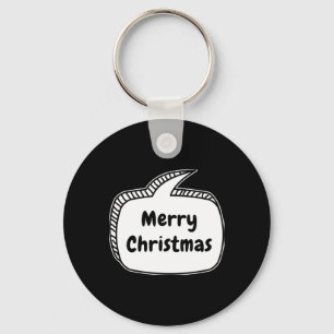 Merry Christmas Speech Bubble T Shirt Key Ring