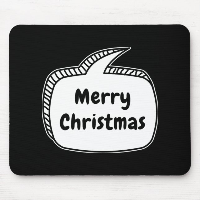 Merry Christmas Speech Bubble T Shirt  Mouse Mat (Front)