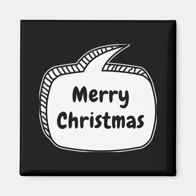 Merry Christmas Speech Bubble Toddler T Shirt  Magnet (Front)