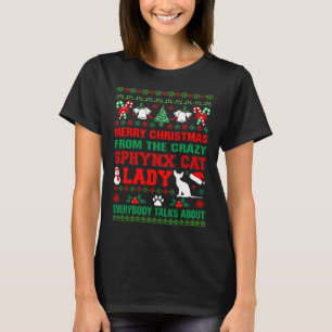 Merry Christmas Sphynx Cat Lady Ugly T-Shirt