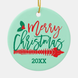 Merry Christmas Spine Holly Chiropractic Ceramic O Ceramic Tree Decoration