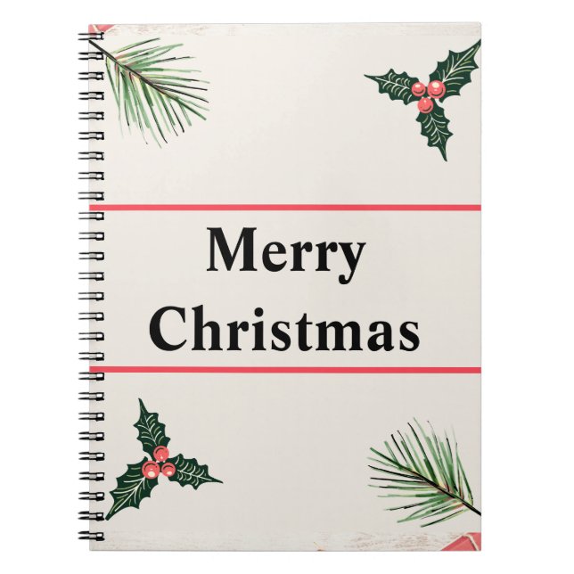 Merry Christmas Spiral Photo Notebook 80 Pages (Front)