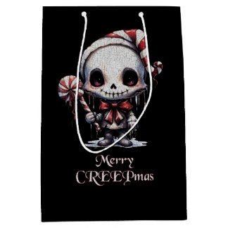 Merry Christmas Spooky Gothic Medium Gift Bag