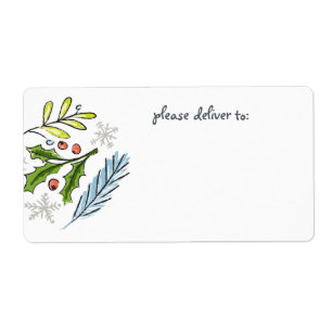 Merry Christmas Spruce Boughs Blank