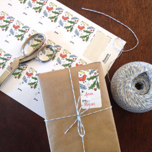 Merry Christmas Spruce Boughs Gift Tag