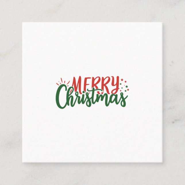 Merry Christmas Square Business Card (Front)